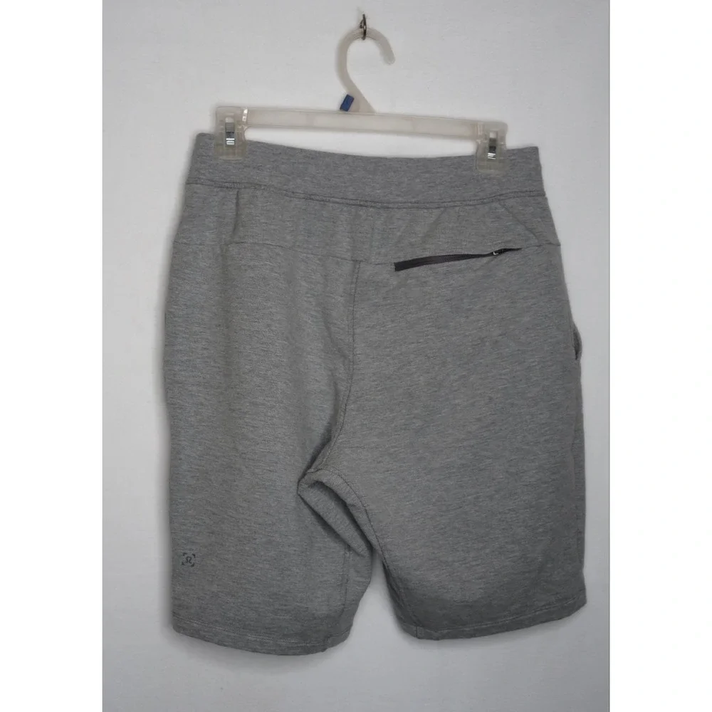 Lululemon City Sweat Short 9.5 Heathered Medium Grey Mens M Drawstring Gym EUC
